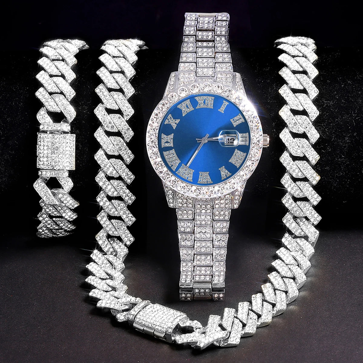 3-Piece Men’s Silver Watch Set
