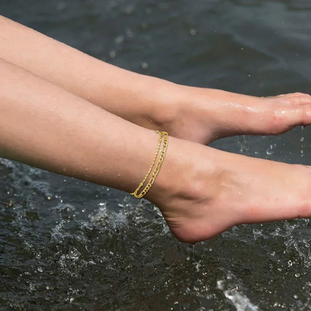 Women’s 2-Piece Anklet Bracelet Set