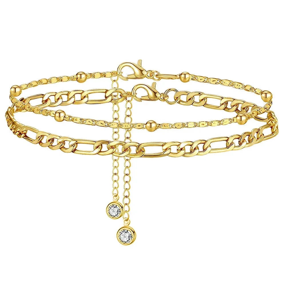 Women’s 2-Piece Anklet Bracelet Set