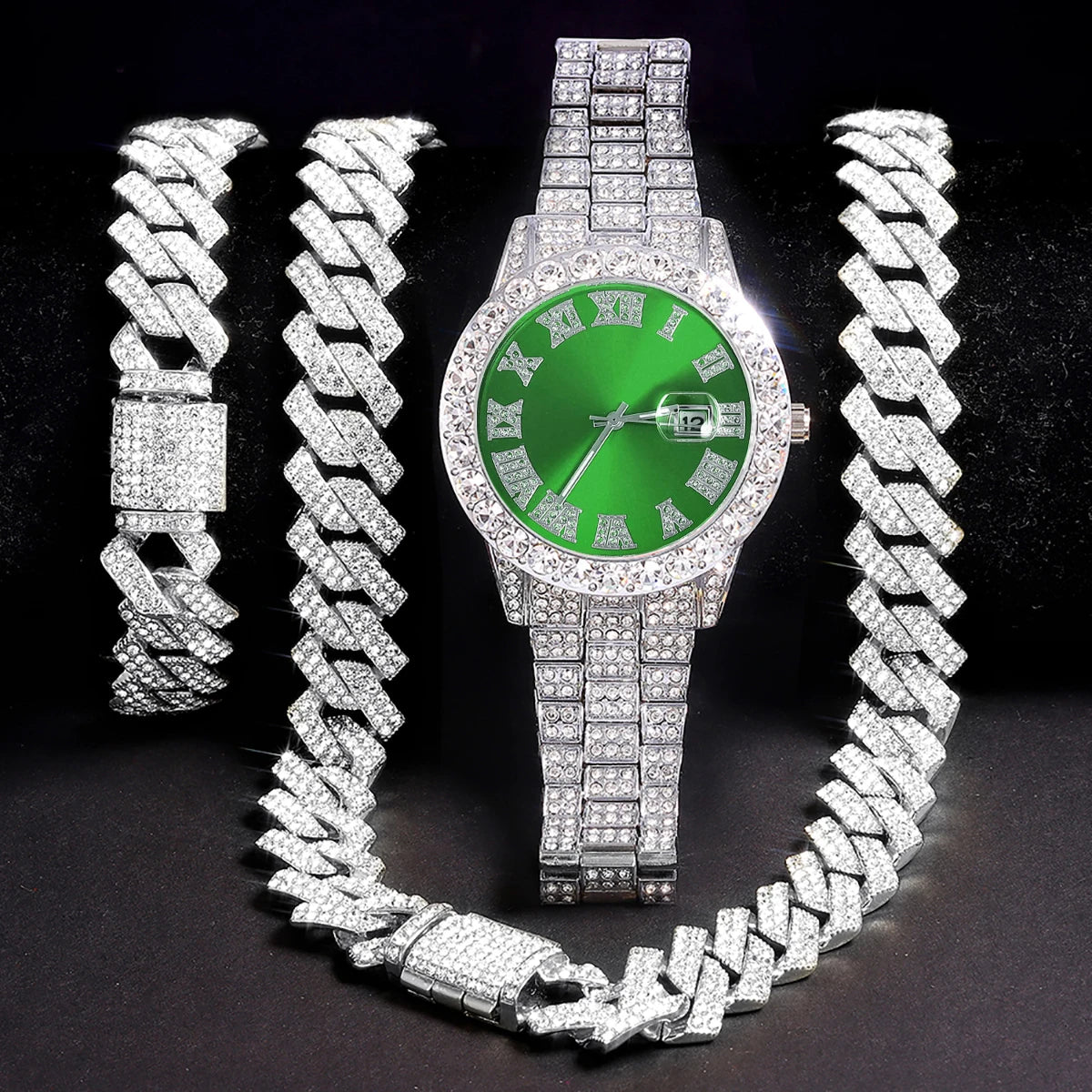 3-Piece Men’s Silver Watch Set